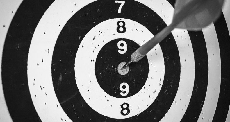 Dart in the center of a target